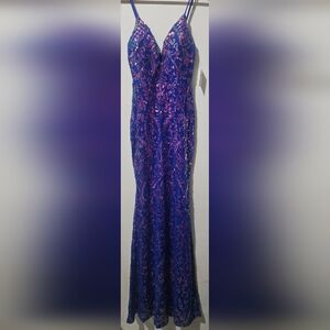 Stunning Blue and Purple Evening Gown